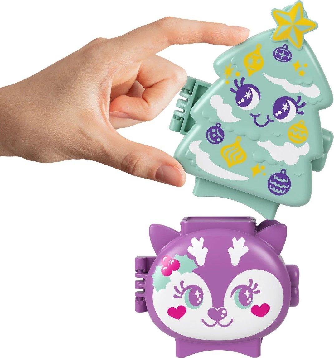 Set lodrash Polly Pocket Christmas Compact 2-pack, Mattel, JGM53, me figurina dhe aksesorë, shumëngjyrësh Set lodrash Polly Pocket Christmas Compact 2-pack, Mattel, JGM53, me figurina dhe aksesorë, shumëngjyrësh