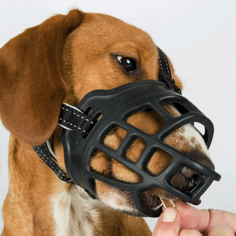 Maskë mbrojtëse për qen Trixie muzzle, nr; L-XL, e zezë