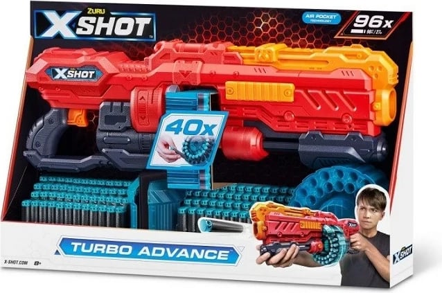 Pistoletë ZURU X-Shot Turbo Advance, e kuqe