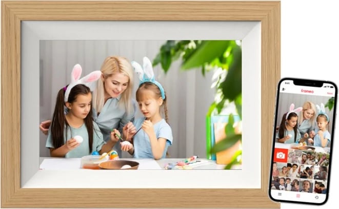 Kornizë digjitale Braun DigiFrame 10W, 32GB, WiFi, 10.1 inç, bardhë/druri