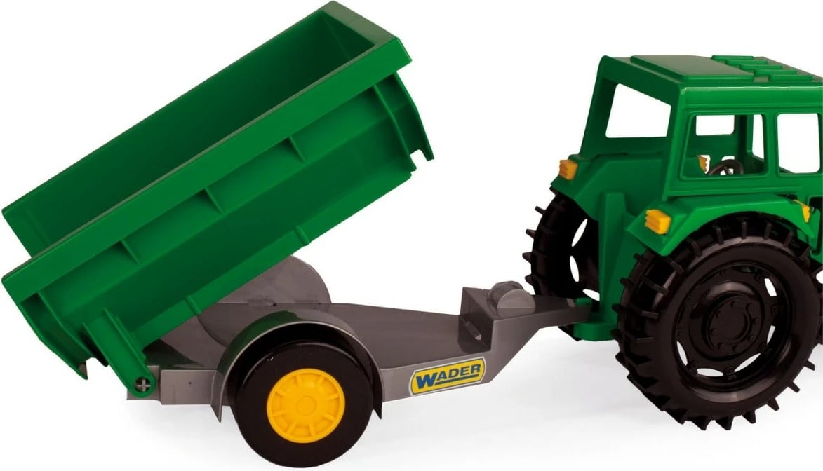 Traktor lodër me rimorkio Wader Color Cars 35022, plastikë, i gjelbër
