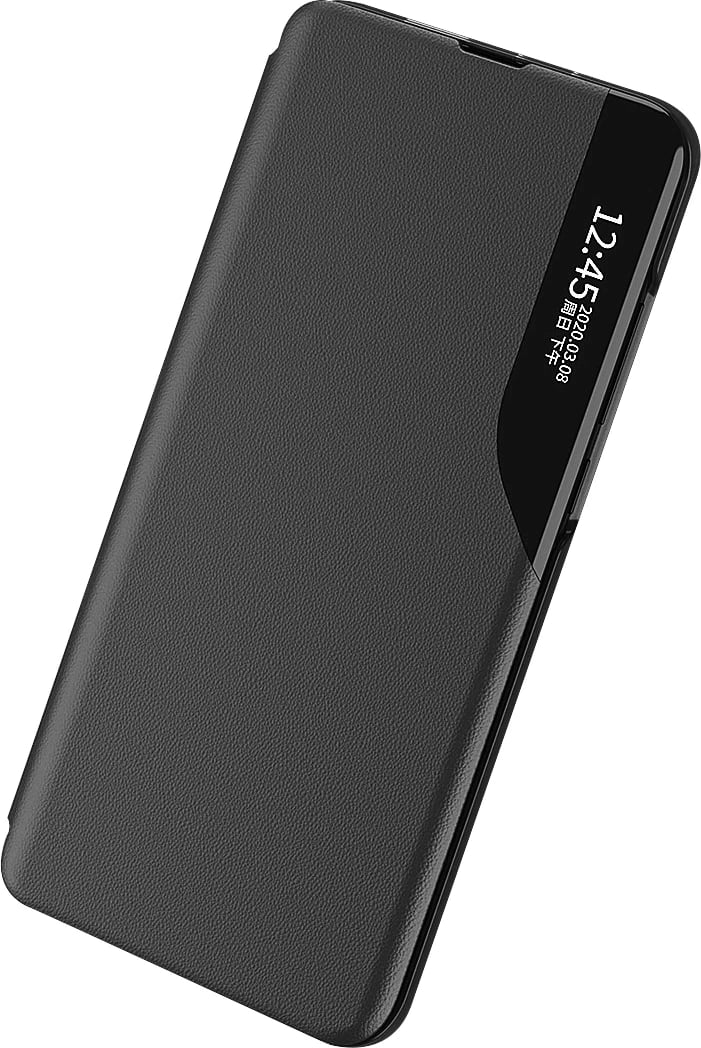 Mbështjellës Hurtel Eco Leather View Case për Xiaomi Redmi Note 12 Pro+, i zi