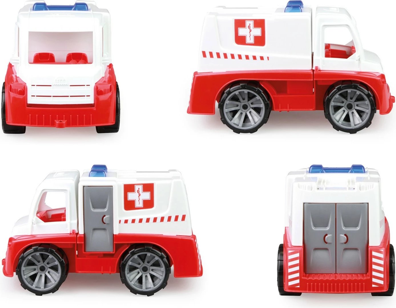 Autoambulancë lodër Lena Truxx me aksesorë, plastike, kuqe/bardhë, set Autoambulancë lodër Lena Truxx me aksesorë, plastike, kuqe/bardhë, set