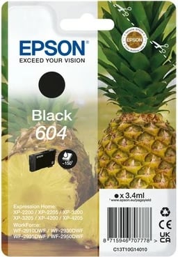 Toner Epson 604, i zi, 3.4ml, 150 faqe, origjinal