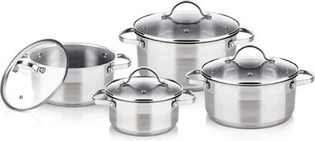Set tenxheresh Lamart LTSSSET8, 8 pjesë, çelik inoks, kapakë xhami, Steel