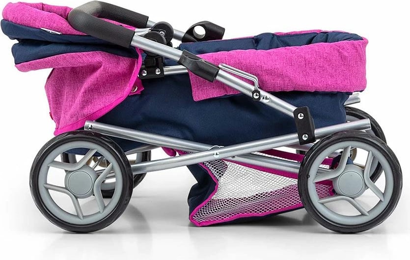 karrocë për kukulla, Milly Mally, Alice Prestige, thellë me djep të heqshëm, për kukulla deri 40 cm, palosëse, blu e errët