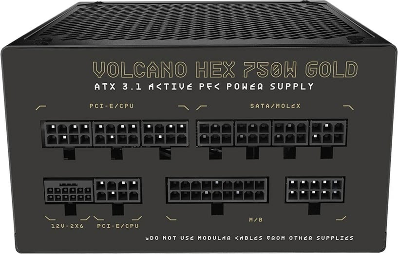 Kasë furnizimi MODECOM VOLCANO HEX GOLD 750W, 80 PLUS Gold, e zezë