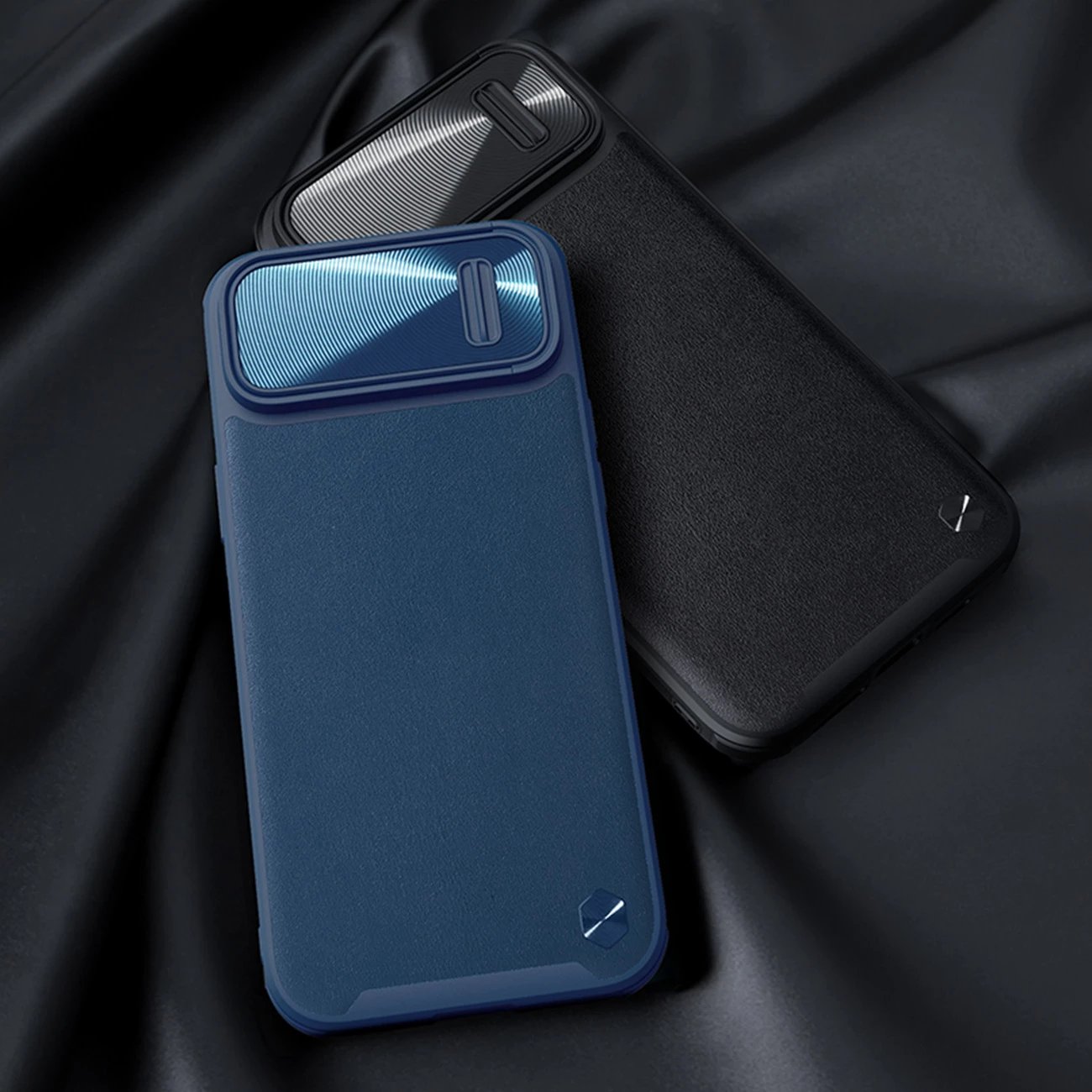 Mbështjellës Nillkin CamShield Leather S për iPhone 14 Plus, me kapak kamere, e zezë