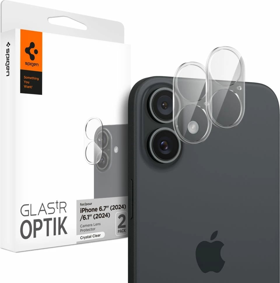 Mbrojtës xhami për kamerë Spigen Optik Glas.tR për iPhone 16 / 16 Plus, Transparent, 2 copë Mbrojtës xhami për kamerë Spigen Optik Glas.tR për iPhone 16 / 16 Plus, Transparent, 2 copë