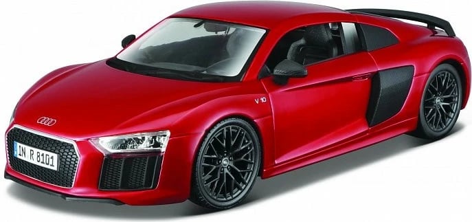 Model metalik makine Maisto Audi R8 V10 Plus 1:25, i kuq, për montim