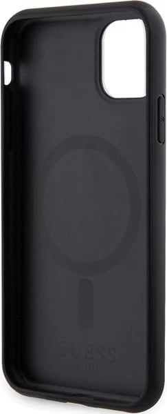 Mbështjellës Guess GUHMN61PSAHMCK për iPhone 11/XR, Saffiano MagSafe, i zi