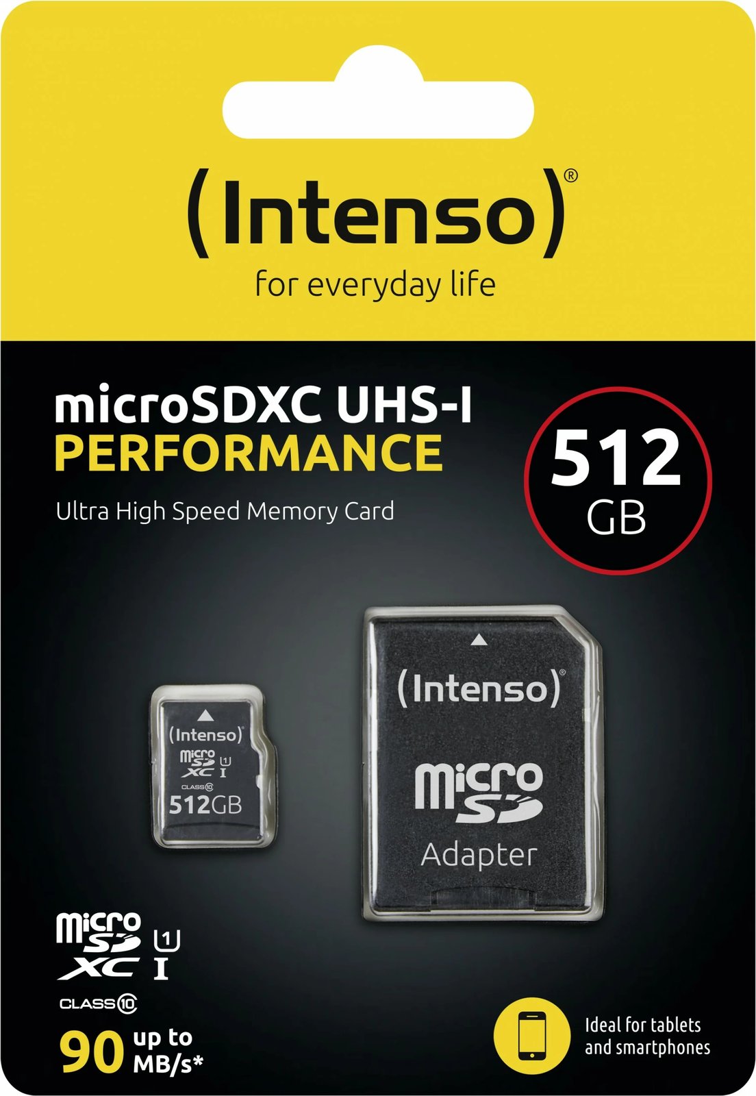 Kartelë MicroSD Intenso 512GB, UHS-I, Class 10, e zezë
