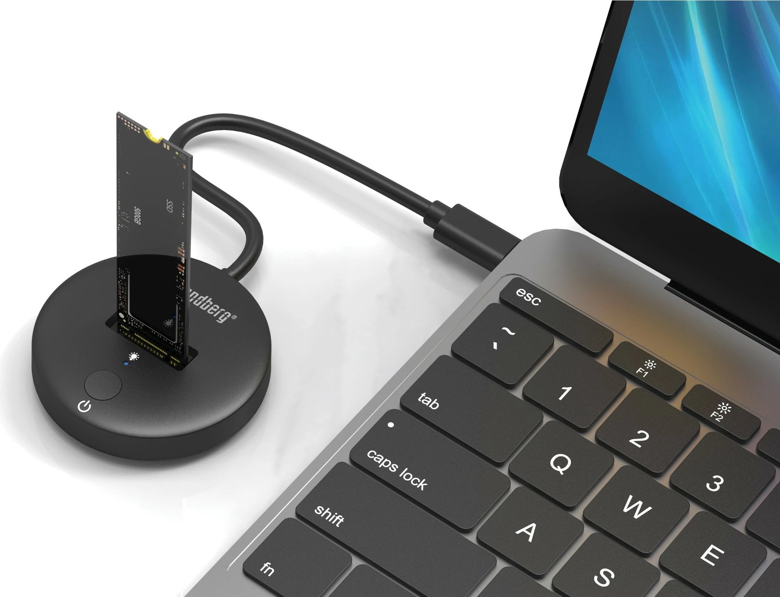 Dock USB 3.2 Sandberg për SSD M.2+NVMe, 4 TB, USB Type-C, e zezë