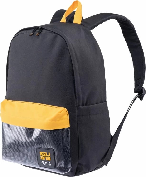 Çantë shpine Iguana, e zezë/verdhë