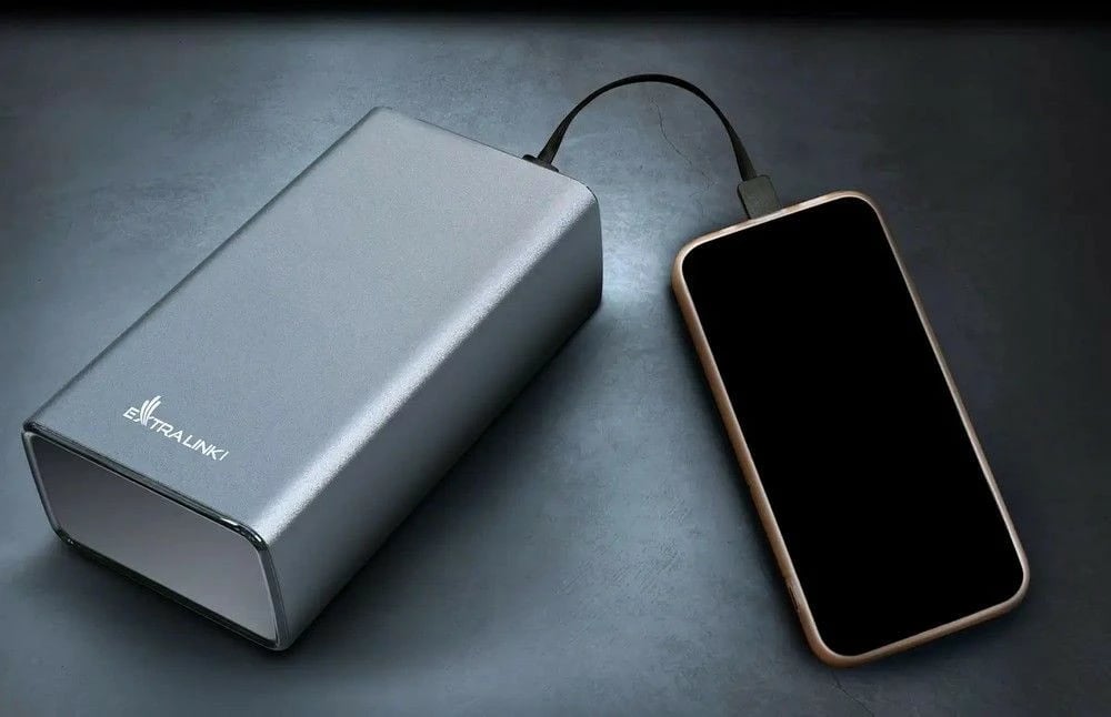 Powerbank Extralink EPB-127, 30000 mAh, 65W, USB Type-C, Zi/Gri