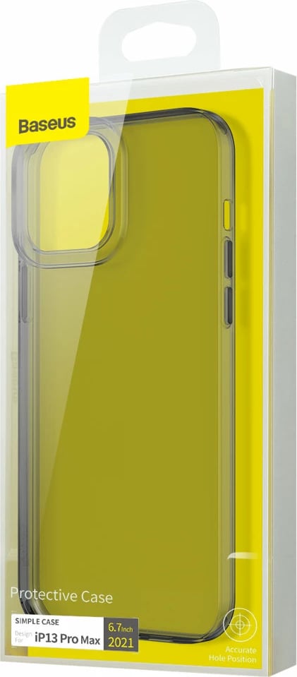 Mbështjellës Baseus Simple Series për iPhone 13 Pro, TPU, i tejdukshëm, zi