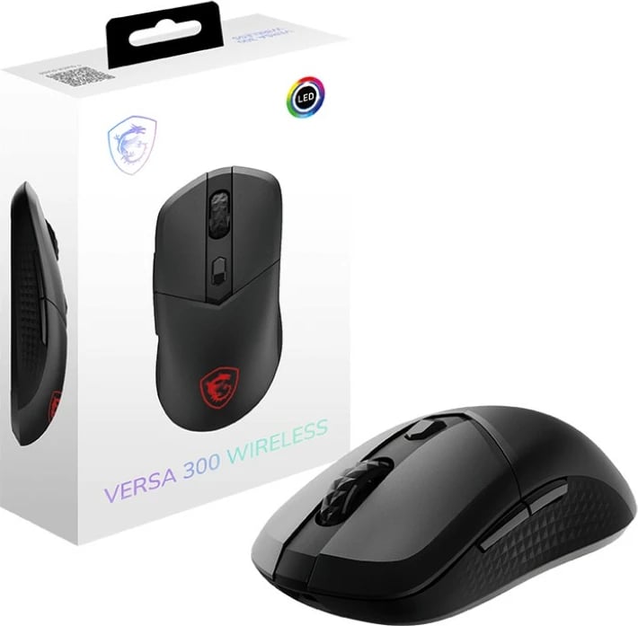 Maus MSI VERSA 300, Optical, RF Wireless + Bluetooth + USB Type-C, 8000 DPI, i zi