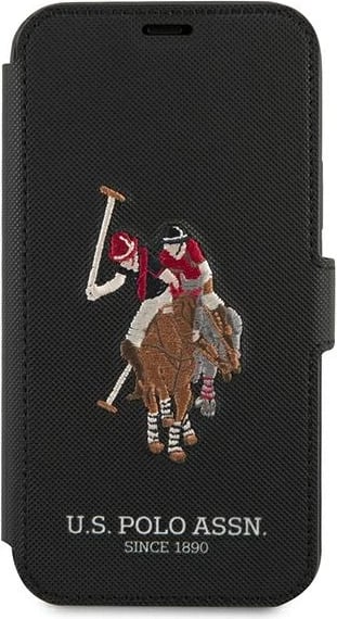 Mbështjellës U.S. Polo Assn. USFLBKP12LPUGFLBK për iPhone 12 Pro Max, Polo Embroidery, i zi