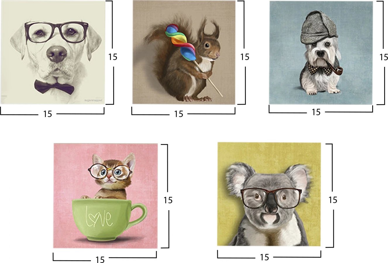 Kanavacë pesë pjesë MDF kafshë të zgjuara FH7205.01 75x0,3x15 cm Kanavacë pesë pjesë MDF kafshë të zgjuara FH7205.01 75x0,3x15 cm