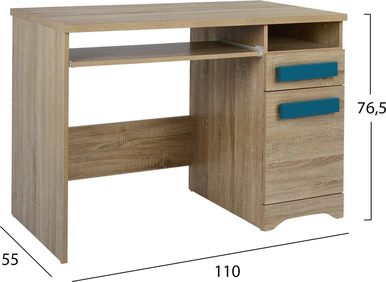 Tavolinë për dhomë lojërash Sonama-doreza blu FH11154.01 110X55X76.5