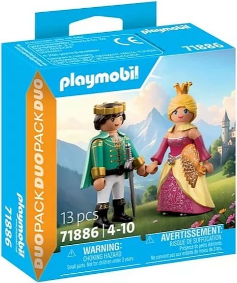 Set figura Playmobil 71886 Duo Pack princ dhe princeshë 13 copë, shumëngjyrëshe