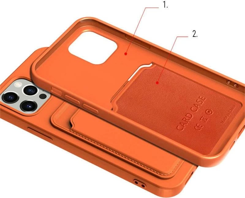 Mbështjellës silikoni Hurtel për Xiaomi Redmi Note 10/10S me vend për kartela, Kuq