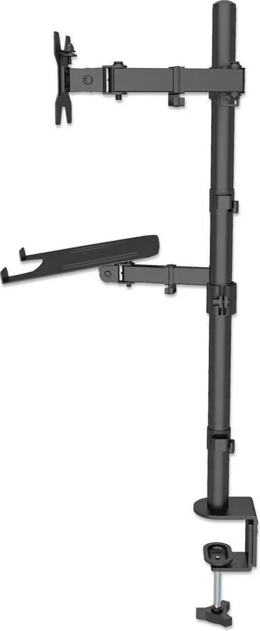 Mbajtëse tavoline Manhattan për monitor/laptop, 1 ekran, 10-27", VESA 75x75-100x100mm, deri 8kg, e zezë