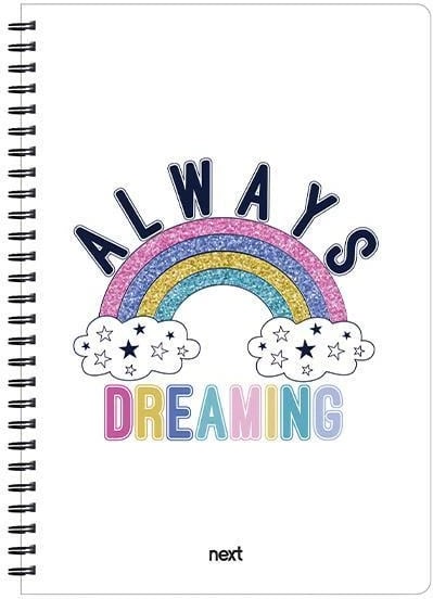 Fletore spirale Next 17x25cm, 2 lëndë, 70 fletë, me ylber