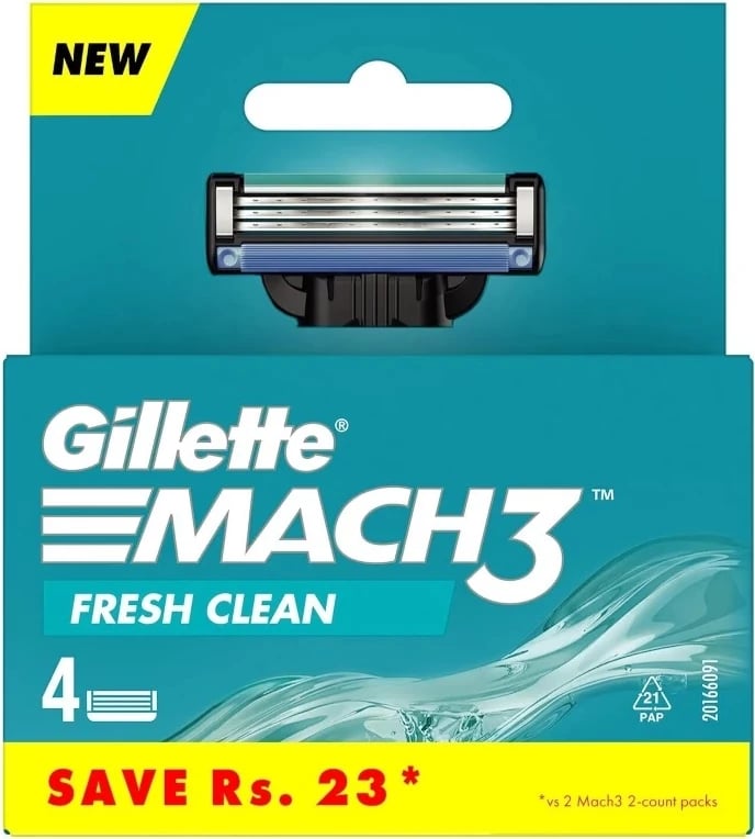 Tehe rezervë për brisk Gillette Mach3 Fresh Clean për burra, 4 copë