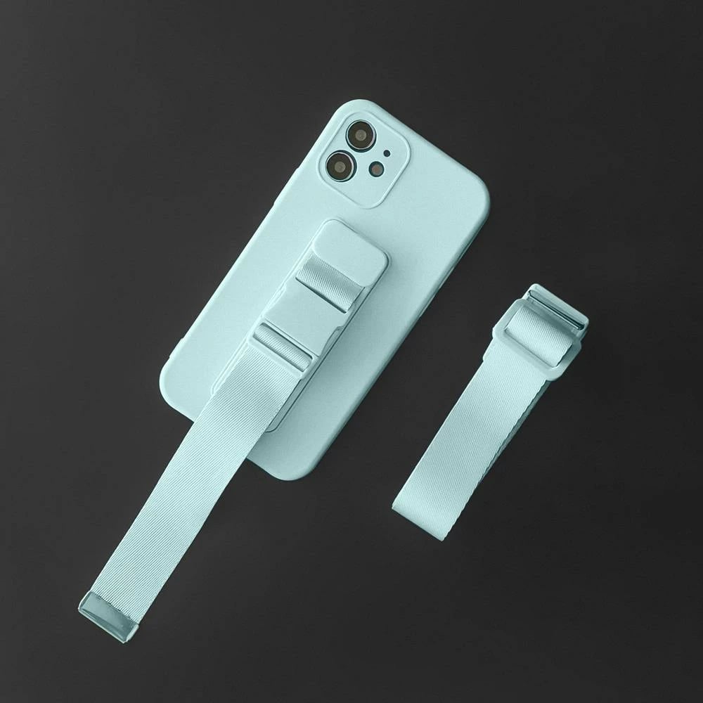 Mbështjellës silikoni Hurtel Rope Case me rrip, për Samsung Galaxy S22 Ultra, Zi