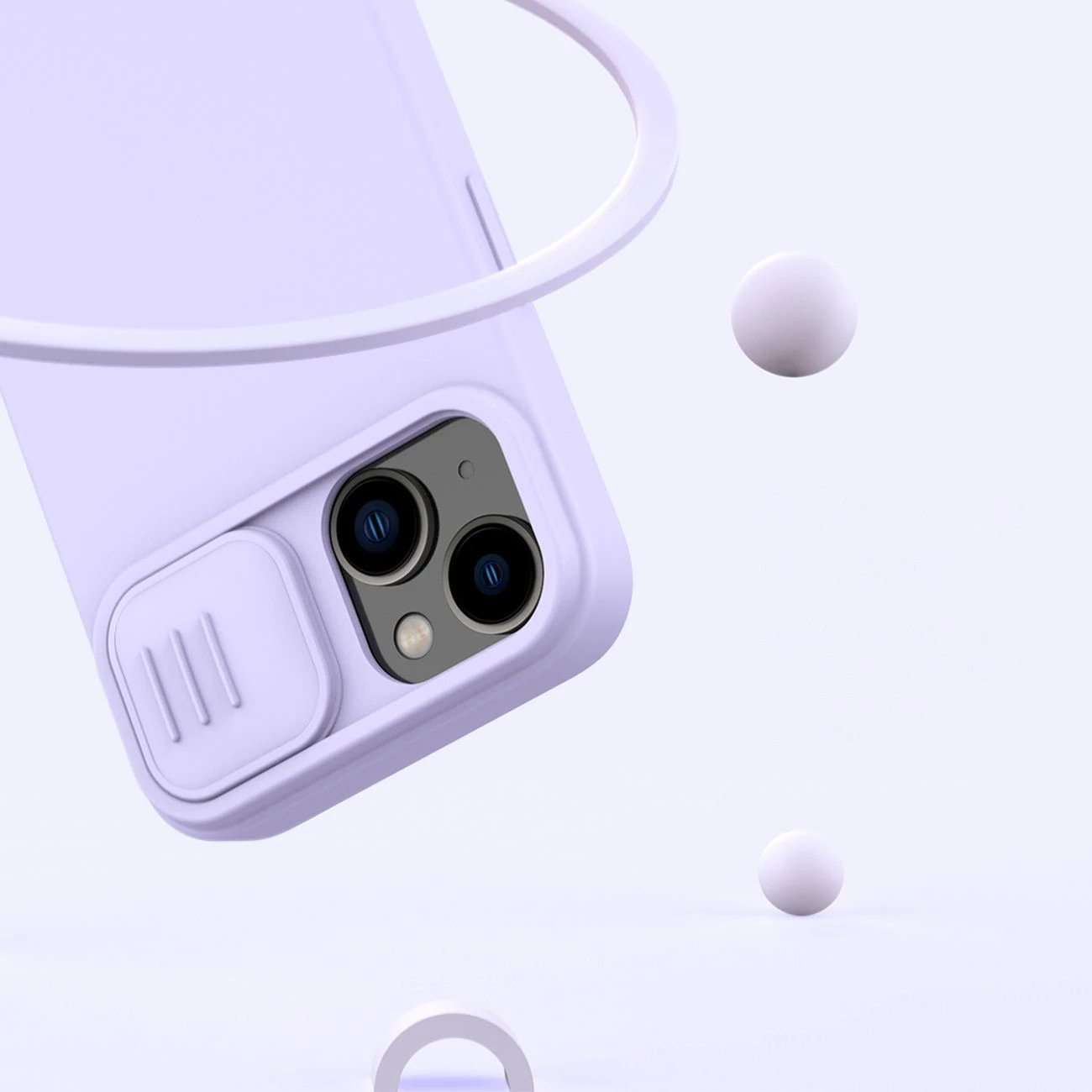 Mbështjellës Nillkin CamShield Silky Silicone për iPhone 14 Plus, MagSafe, me kapak kamere, Kaltër