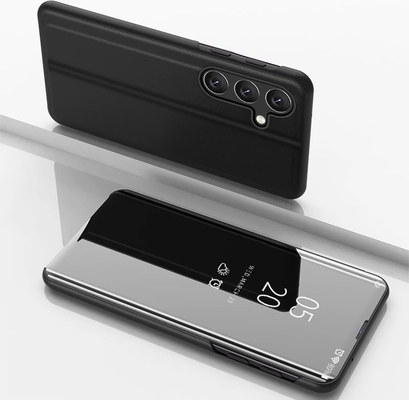 Mbështjellës Hurtel Clear View Case për Samsung Galaxy A54 5G, i zi