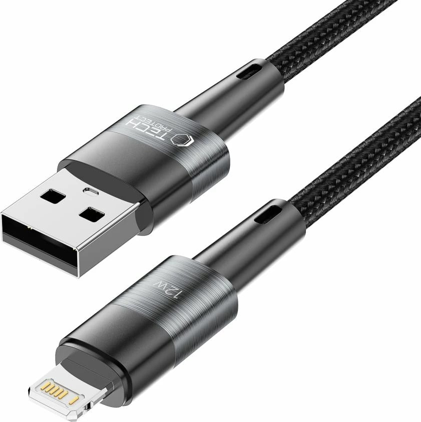 Kabllo Tech-Protect UltraBoost, Lightning në USB-A, 0.25m, 12W, Gri Kabllo Tech-Protect UltraBoost, Lightning në USB-A, 0.25m, 12W, Gri