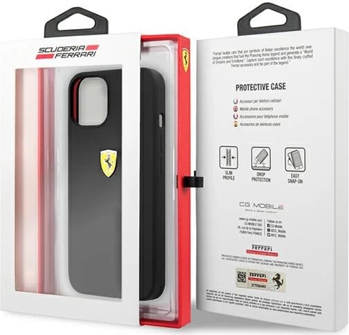 Mbështjellës Ferrari FESSIHCP13MBK për iPhone 13 6.1", silikon, zi