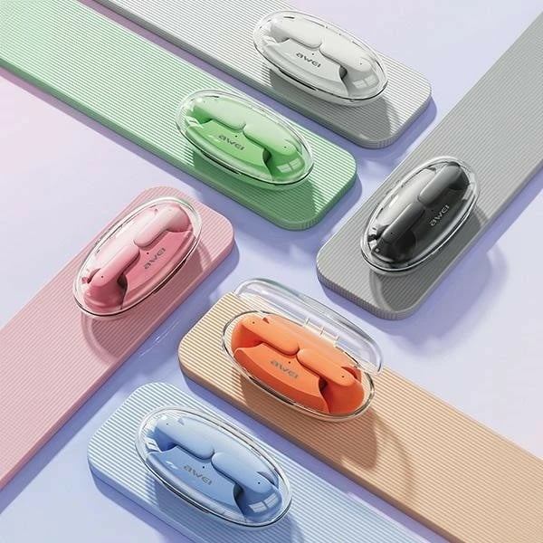 Kufje Bluetooth AWEI T85, ENC, TWS, me kuti karikimi, Kaltër