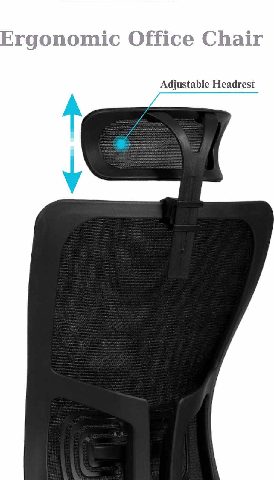 Karrige zyre ergonomike, ngjyrë e zezë, Skye Decor, 126 cm