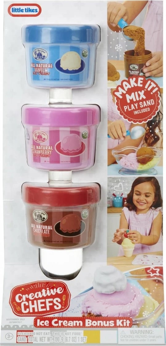 Set lodrash Creative Chefs Ice Cream Supplement Little Tikes, 641121-EUC, kafe/rozë/e verdhë