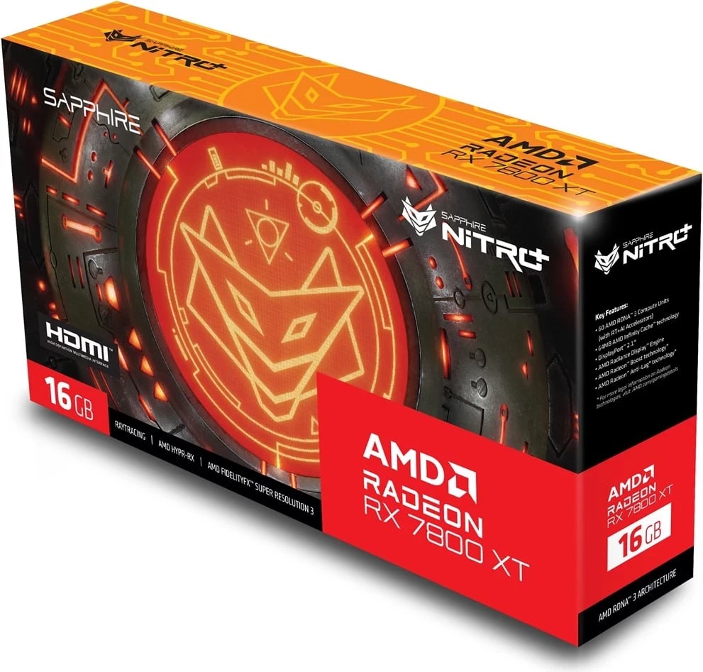 Kartë Grafike SAPPHIRE Radeon RX 7800 XT NITRO+ GAMING OC 16GB GDDR6 Kartë Grafike SAPPHIRE Radeon RX 7800 XT NITRO+ GAMING OC 16GB GDDR6