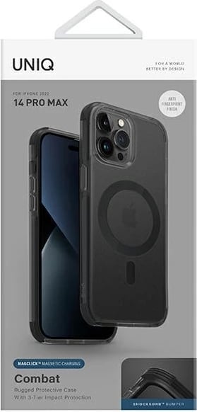 Mbështjellës UNIQ Combat Magclick Charging për iPhone 14 Pro Max 6.7", i zi