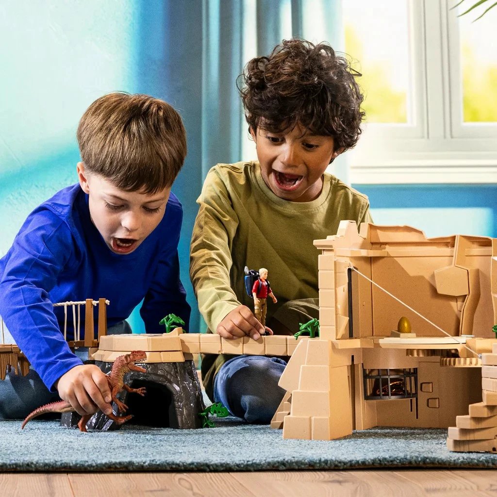 Set lodrash Schleich Dinosaur Expedition Playset, 42657, me figurë Monolofosaurus dhe tempull, për fëmijë