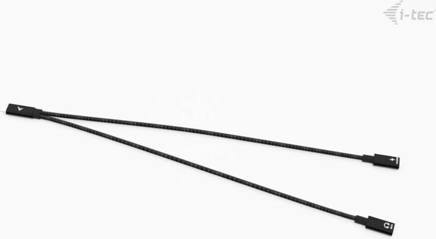 Splitter USB-C I-Tec, 0.3m, Thunderbolt, USB PD, e zezë