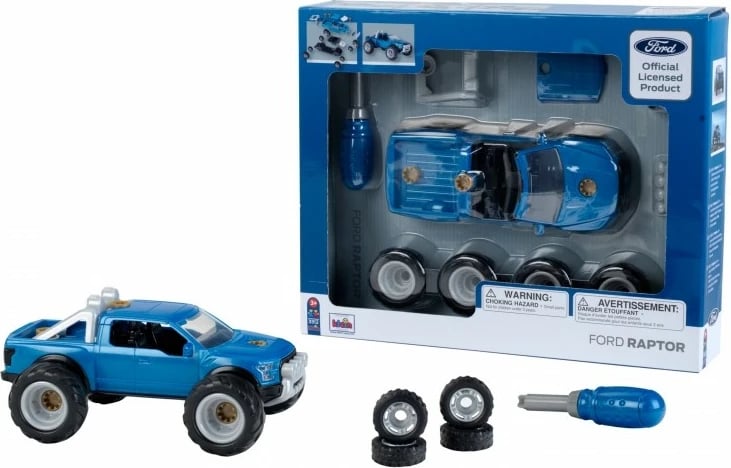 Lodër makinë Klein Ford F-150 Raptor 3-in-1, për djem, Blu/Argjend