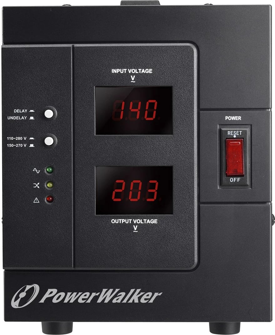 Rregullator tensioni PowerWalker AVR 3000 SIV FR, 1 dalje AC, LCD, i zi