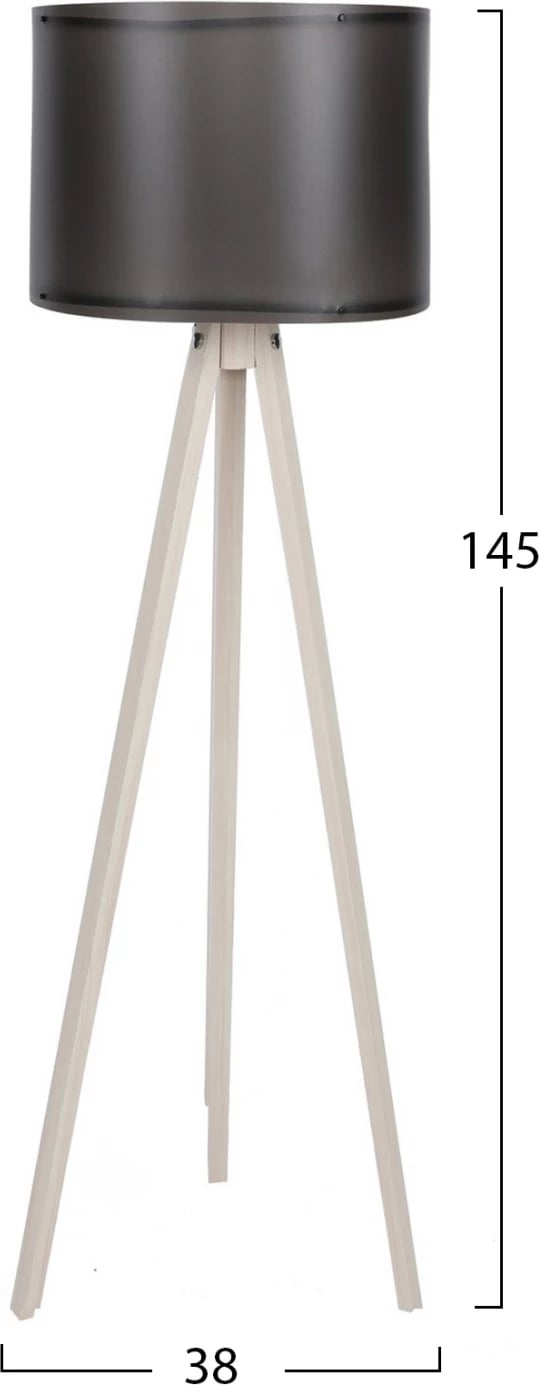 Llambë dyshemeje në ngjyrë krem dhe të zezë, FH7272.17, Φ38x145 cm
