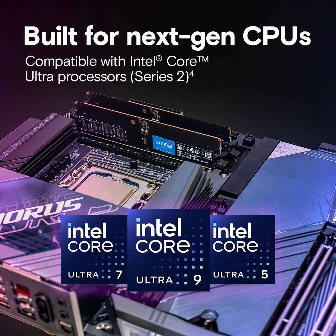 RAM Memorje Crucial DDR5 CUDIMM 32GB, 6400 MHz, CL52, ECC