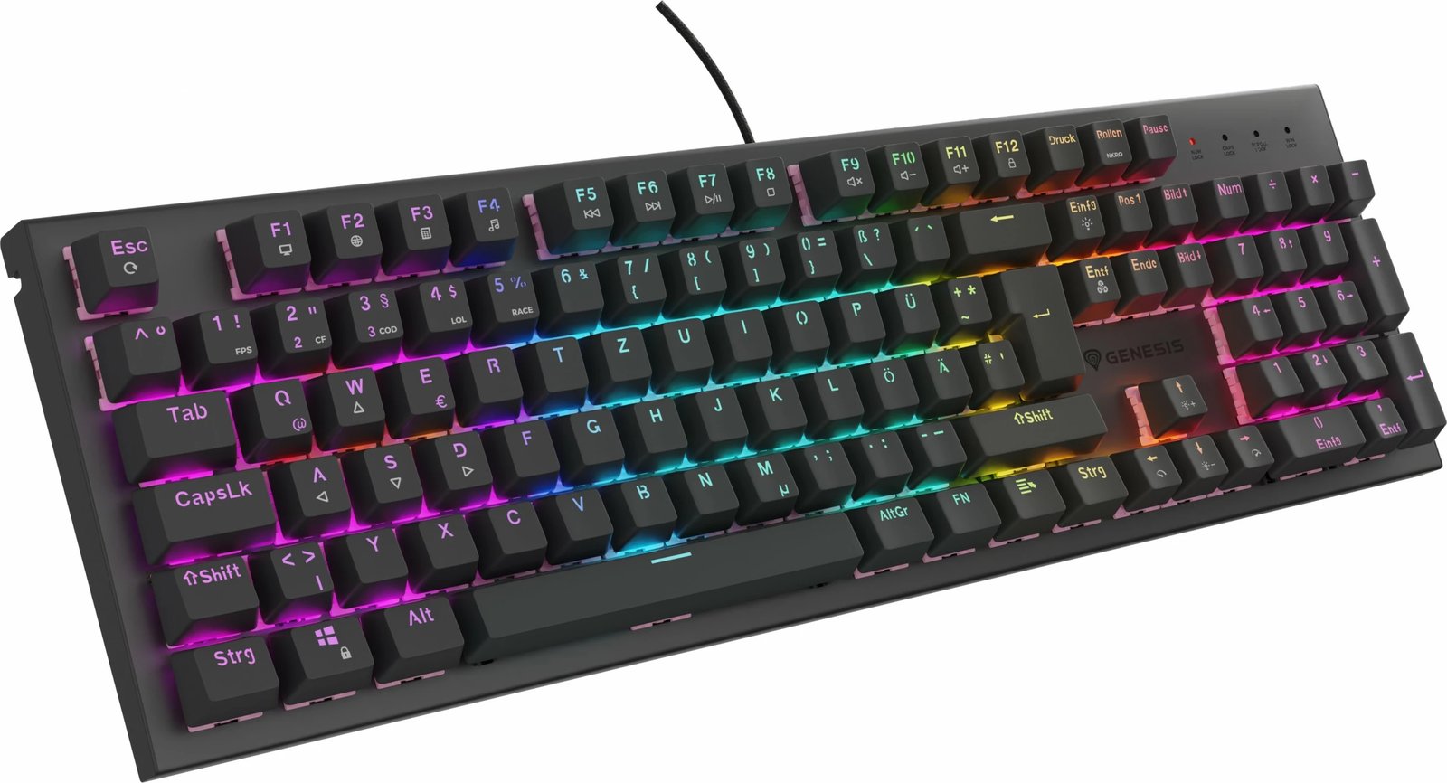 Tastierë mekanike gaming Genesis THOR 303 Silent, RGB, QWERTZ, me kabllo, e zezë