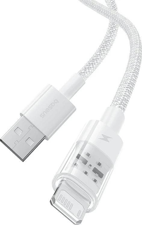 Kabllo karikimi e shpejtë Baseus Gem USB në IP, 2 m, Bardhë