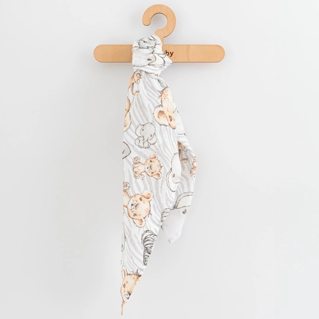 Pelenë pambuku, New Baby, 70x80 cm, set 3 copë, me print, ngjyrë sipas fotos