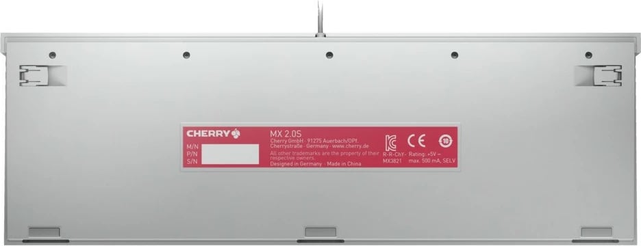 Tastierë Cherry MX 2.0S RGB, Wired, USB, QWERTZ, e bardhë