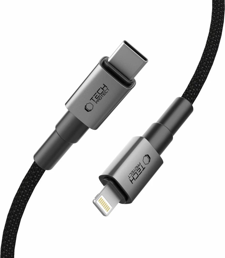 Kabllo Tech-Protect UltraBoost DNA USB-C në Lightning, 100 cm, Gri